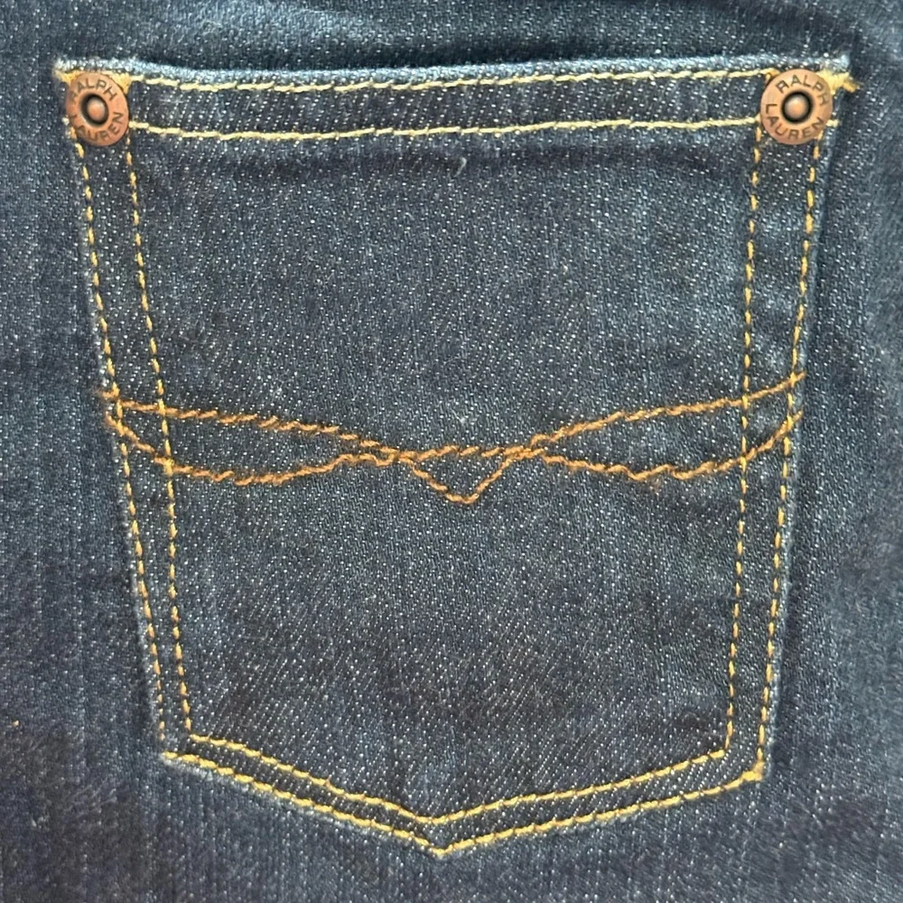 Ralph Lauren Girls Dark Wash Straight Leg Jeans Size 6X Classic Denim Vintage